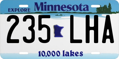 MN license plate 235LHA