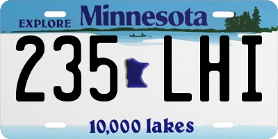 MN license plate 235LHI