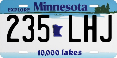 MN license plate 235LHJ