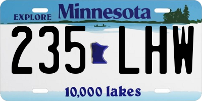 MN license plate 235LHW