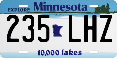 MN license plate 235LHZ