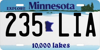 MN license plate 235LIA