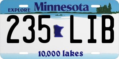 MN license plate 235LIB