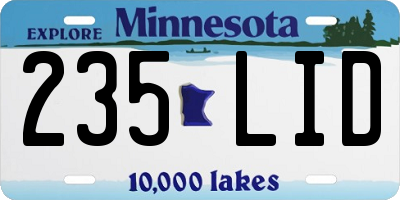 MN license plate 235LID