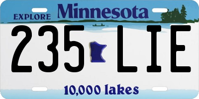 MN license plate 235LIE