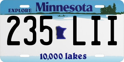 MN license plate 235LII