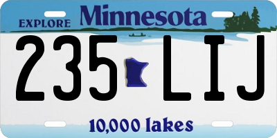 MN license plate 235LIJ