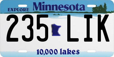 MN license plate 235LIK