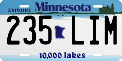 MN license plate 235LIM