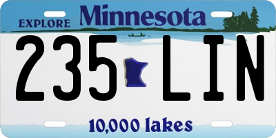 MN license plate 235LIN