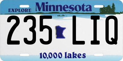 MN license plate 235LIQ