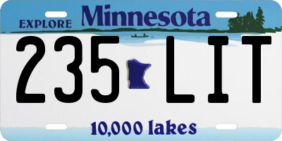 MN license plate 235LIT
