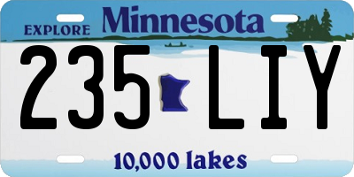 MN license plate 235LIY