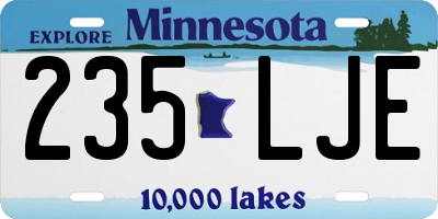 MN license plate 235LJE