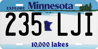 MN license plate 235LJI
