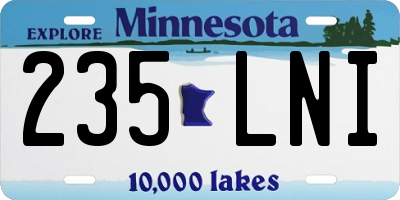 MN license plate 235LNI