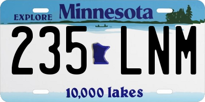 MN license plate 235LNM