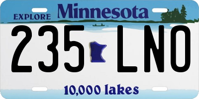MN license plate 235LNO