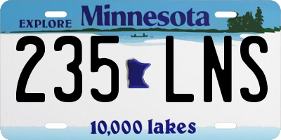 MN license plate 235LNS
