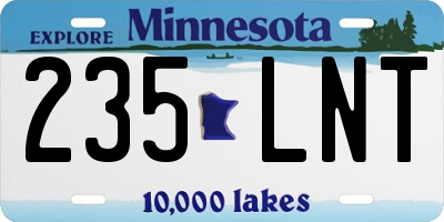 MN license plate 235LNT