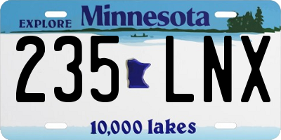 MN license plate 235LNX