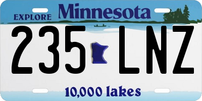 MN license plate 235LNZ