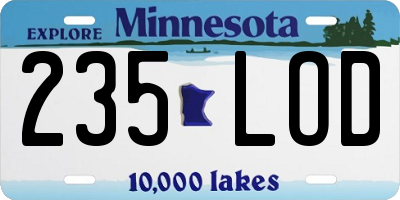 MN license plate 235LOD