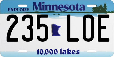 MN license plate 235LOE