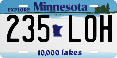 MN license plate 235LOH