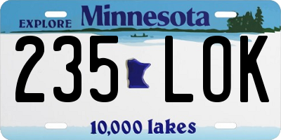 MN license plate 235LOK