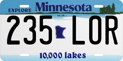 MN license plate 235LOR