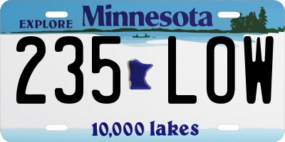 MN license plate 235LOW