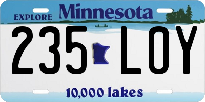 MN license plate 235LOY