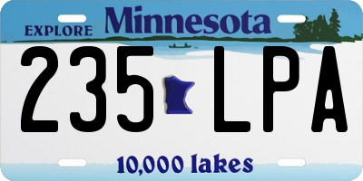 MN license plate 235LPA