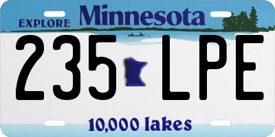 MN license plate 235LPE