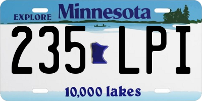 MN license plate 235LPI
