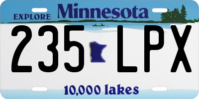 MN license plate 235LPX
