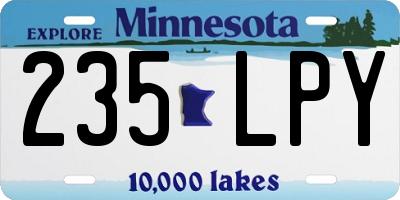 MN license plate 235LPY