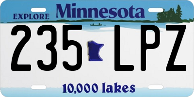 MN license plate 235LPZ