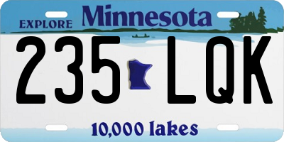 MN license plate 235LQK