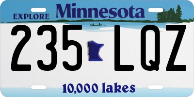 MN license plate 235LQZ