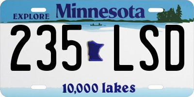 MN license plate 235LSD