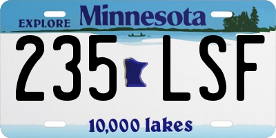 MN license plate 235LSF