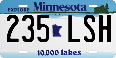 MN license plate 235LSH