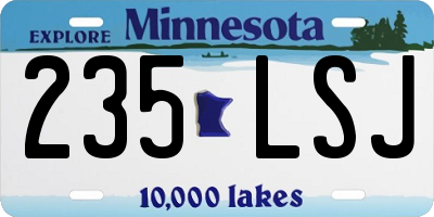 MN license plate 235LSJ