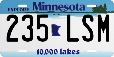 MN license plate 235LSM