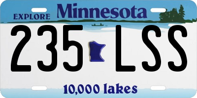 MN license plate 235LSS