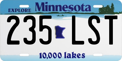 MN license plate 235LST