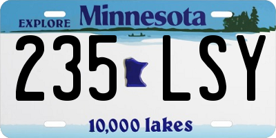 MN license plate 235LSY