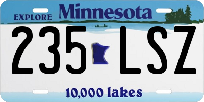 MN license plate 235LSZ